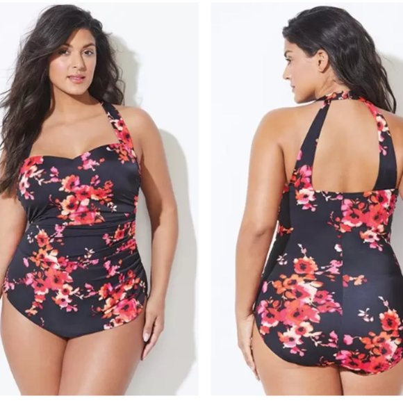 sarong front one piece swimsuit